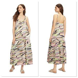 Ted Baker Warrenn Printed Button Through Cami‎ Maxi Dress Dusky Pink US XS ( 1 )